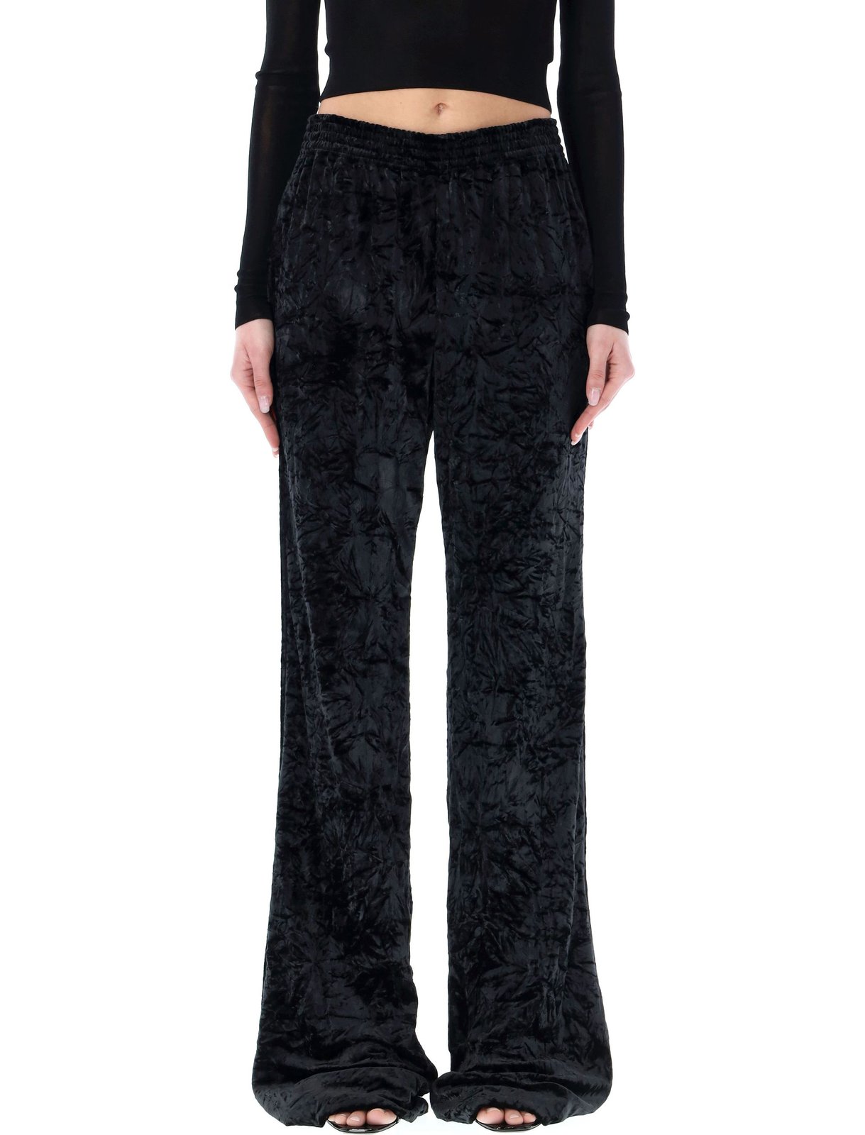 Saint Laurent Wide Leg Velvet Trousers