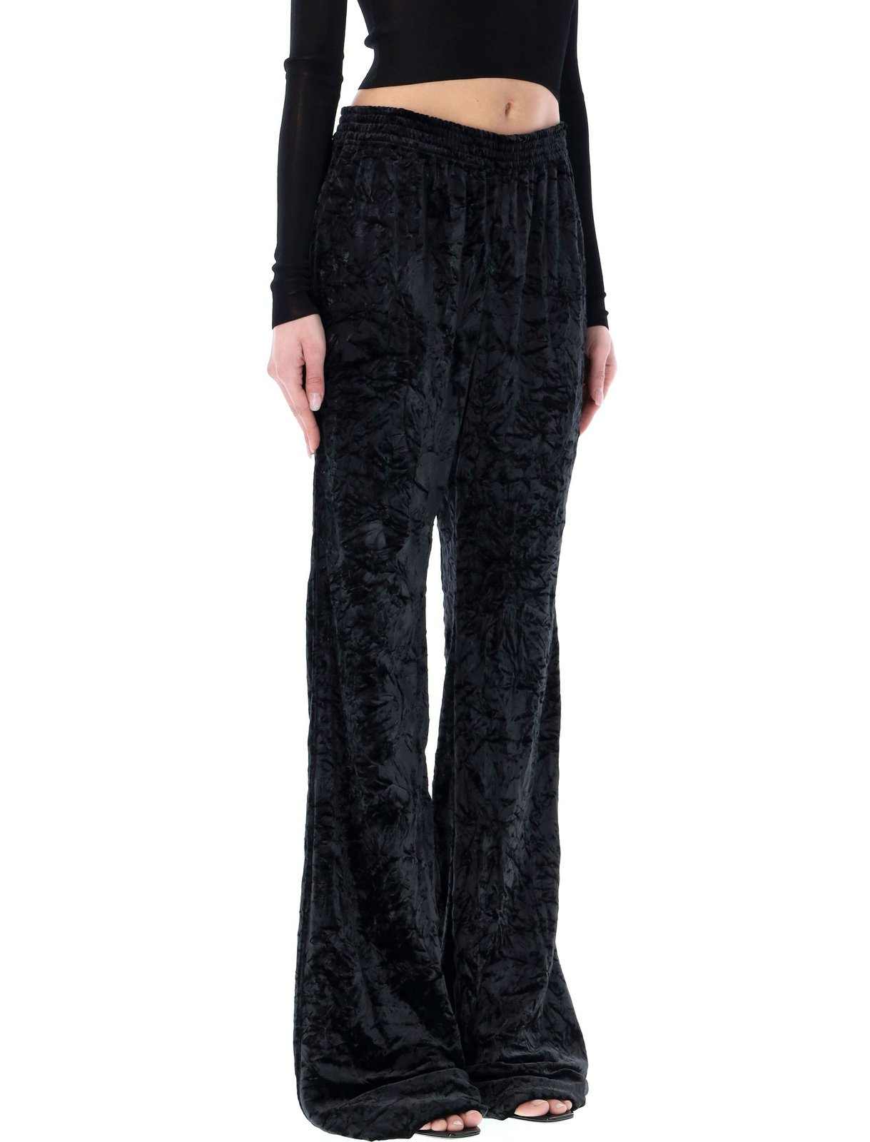 Saint Laurent Wide Leg Velvet Trousers