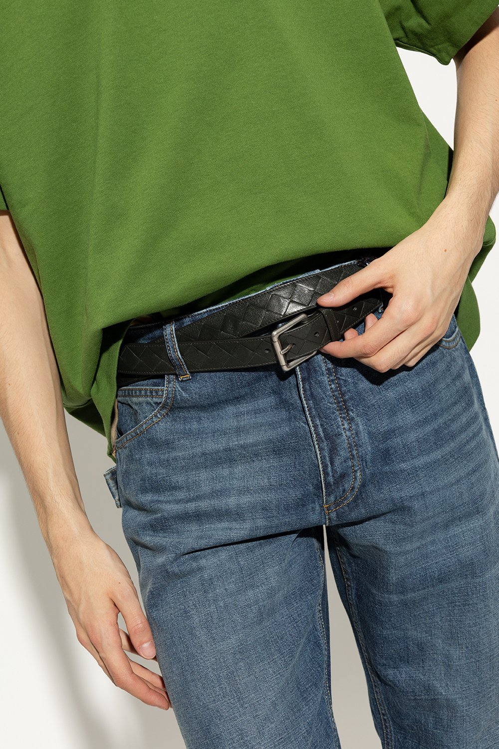 Bottega Veneta Signature Weave Buckle Belt