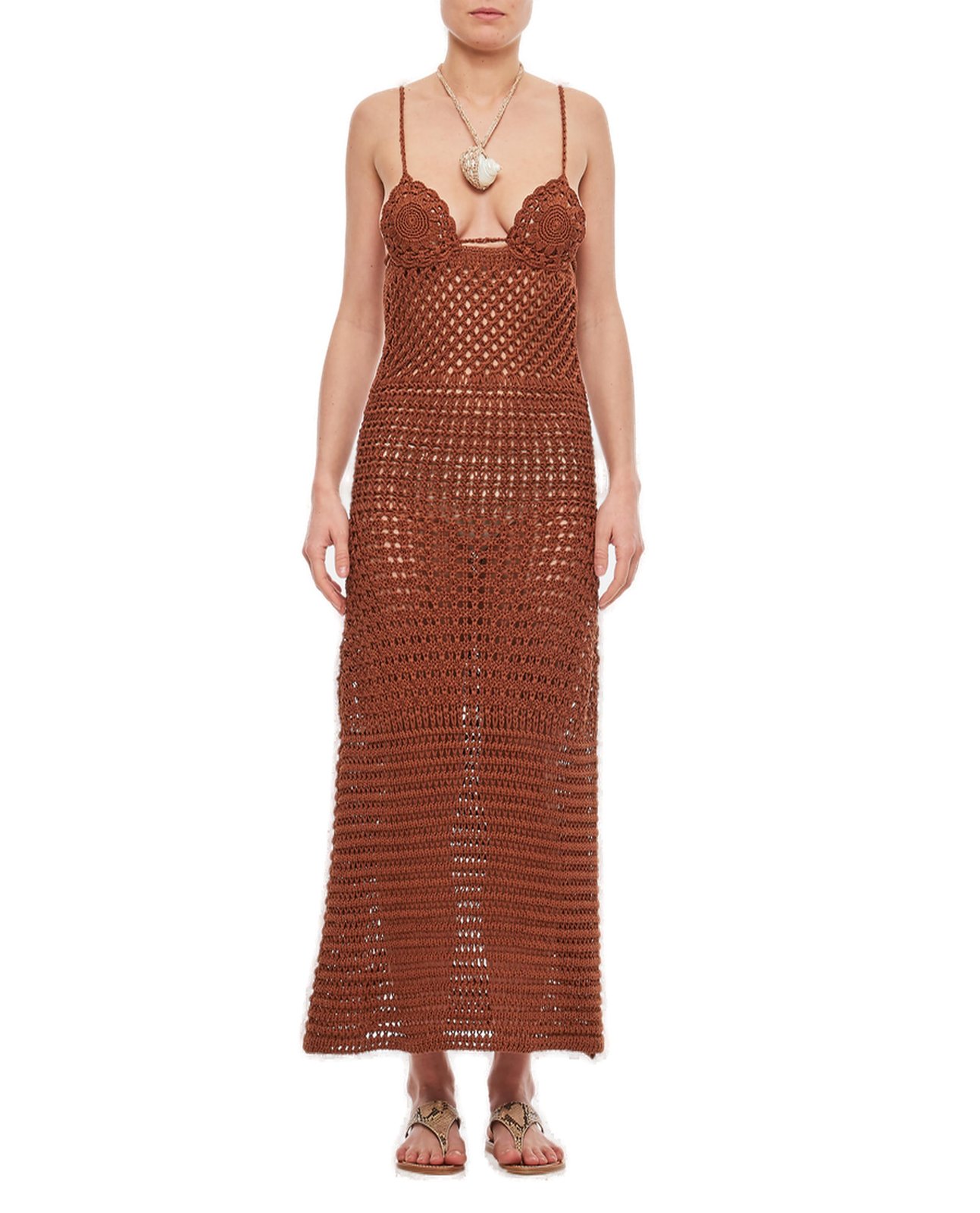 Alanui Mother Nature Crochet Sleeveless Dress