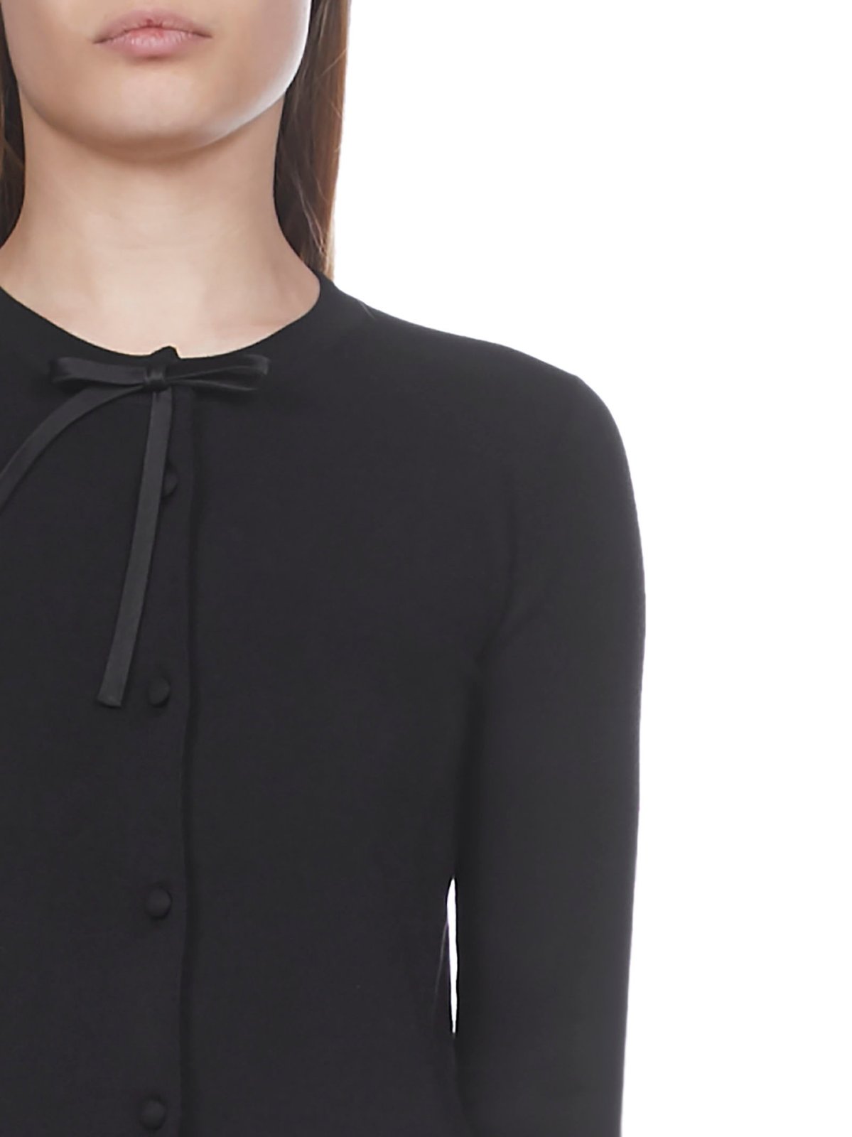 Prada Bow Trim Button-Up Cardigan