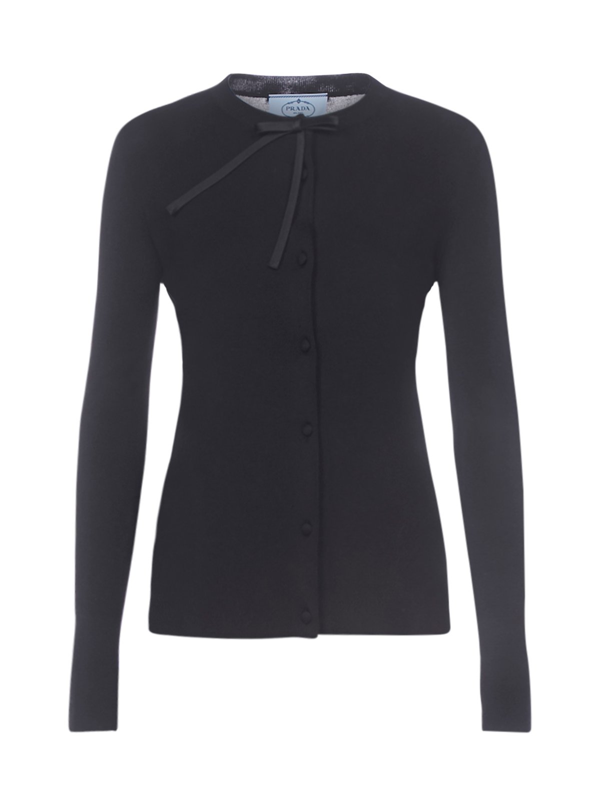 Prada Bow Trim Button-Up Cardigan
