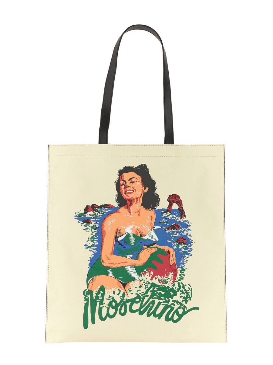 Moschino Hawaiian Printed Double Handle Tote Bag