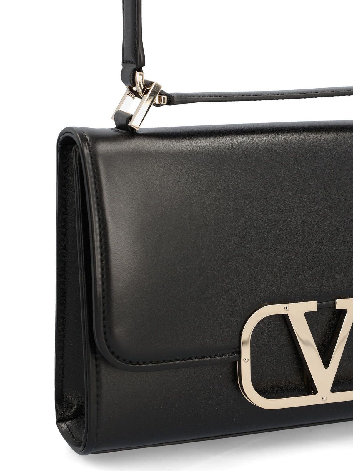 Valentino VLogo Plaque Foldover Top Shoulder Bag