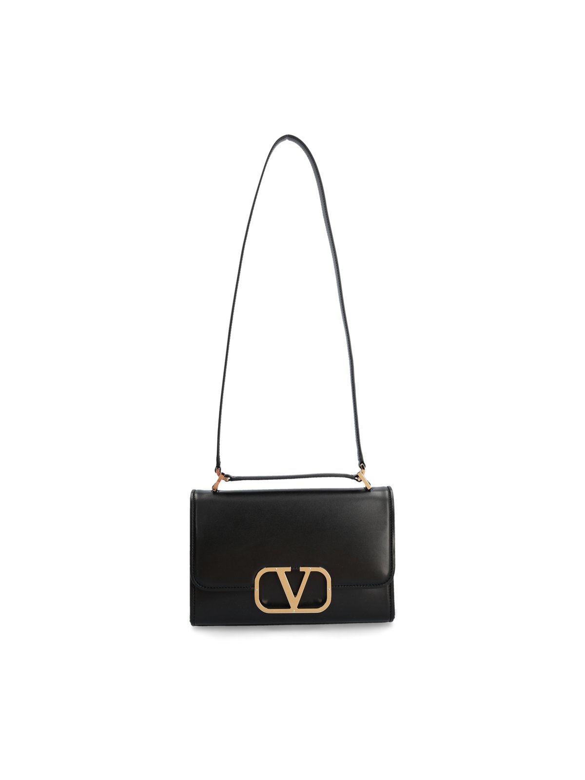 Valentino VLogo Plaque Foldover Top Shoulder Bag