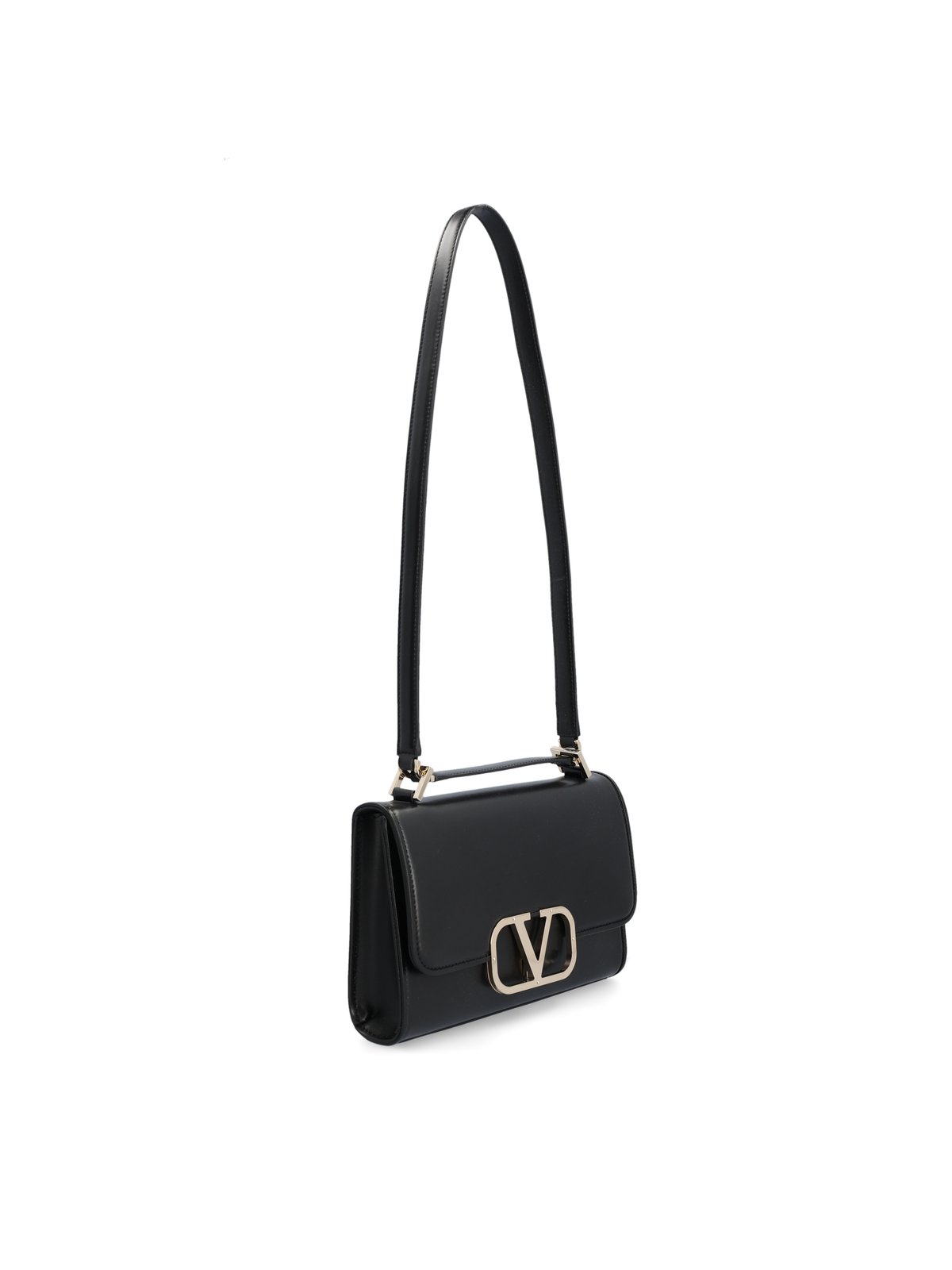 Valentino VLogo Plaque Foldover Top Shoulder Bag