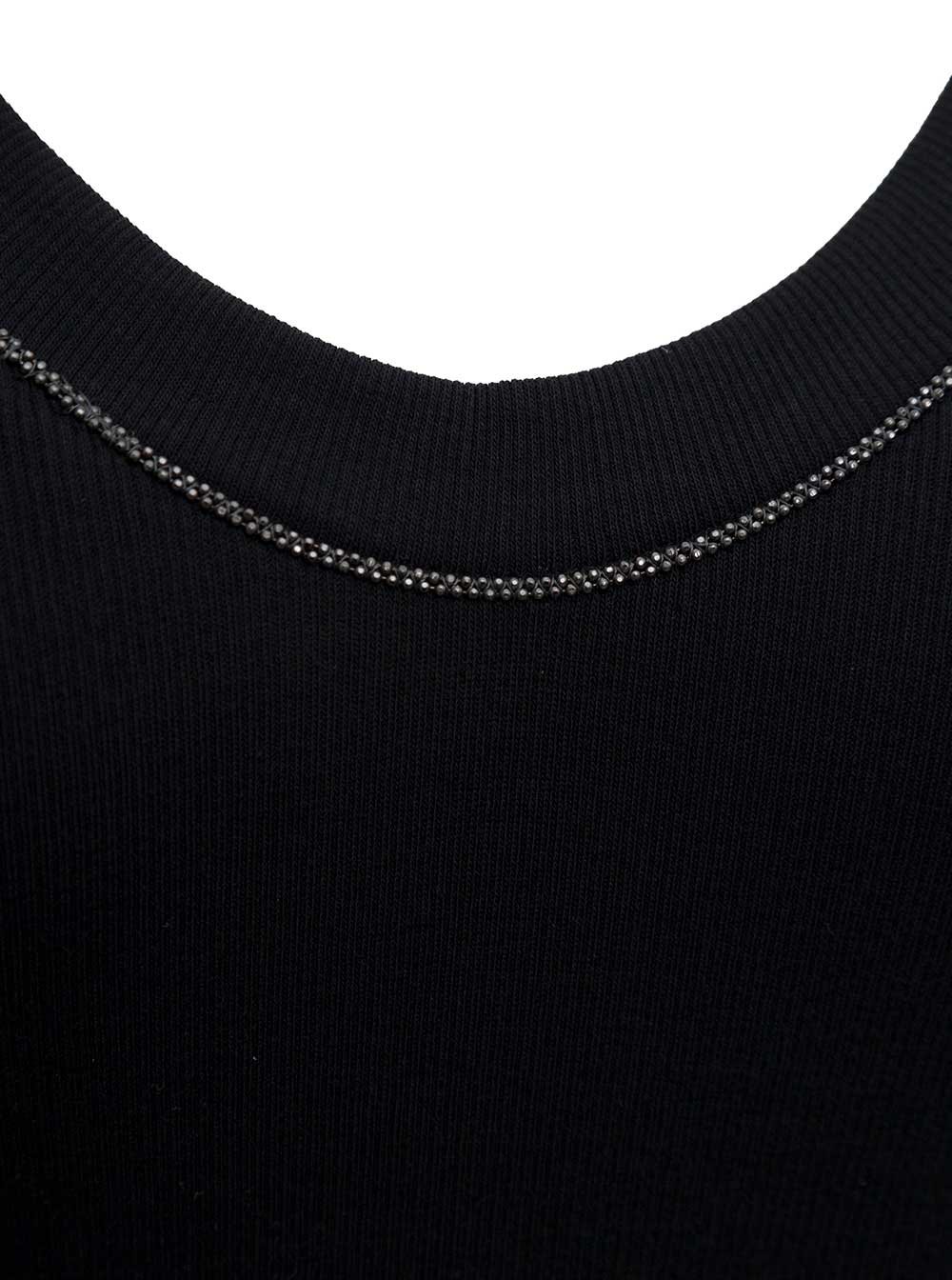 Brunello Cucinelli Monili Embellished Trim Ribbed-Knit Tank Top