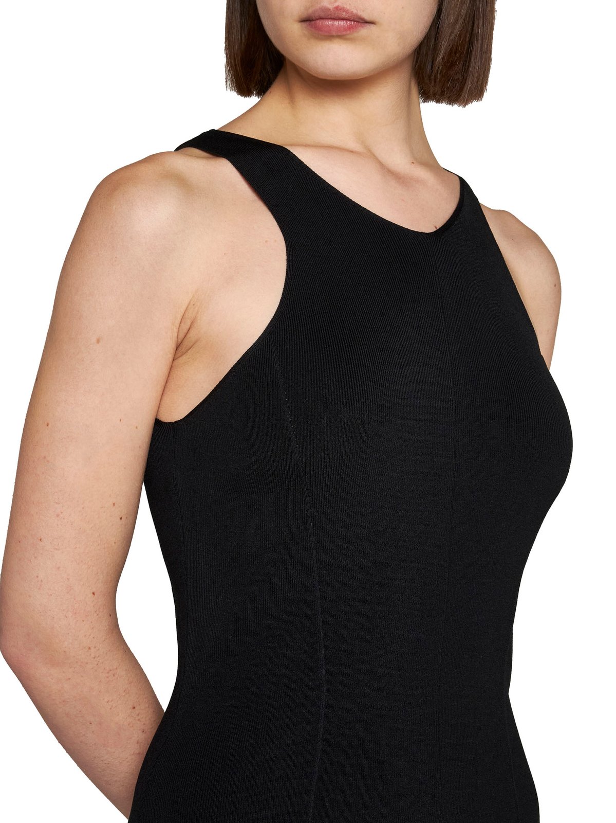 Nanushka Sleeveless Fitted Stretched Midi Dress