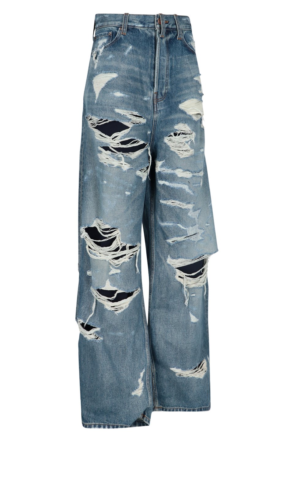 Balenciaga Distressed Wide-Leg Jeans