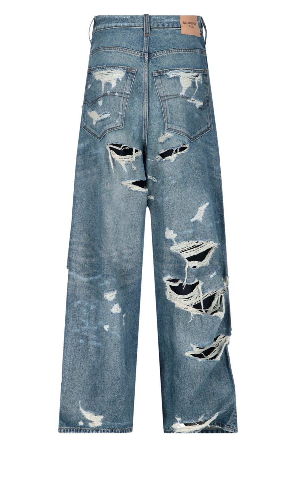 Balenciaga Distressed Wide-Leg Jeans