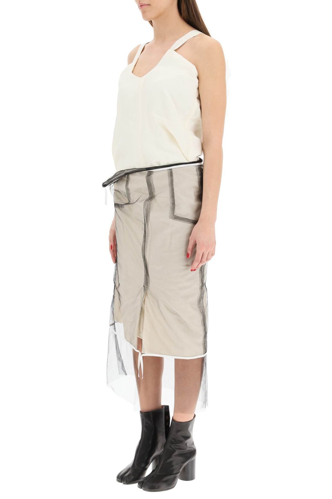 Maison Margiela Tulle Detailed Midi Dress