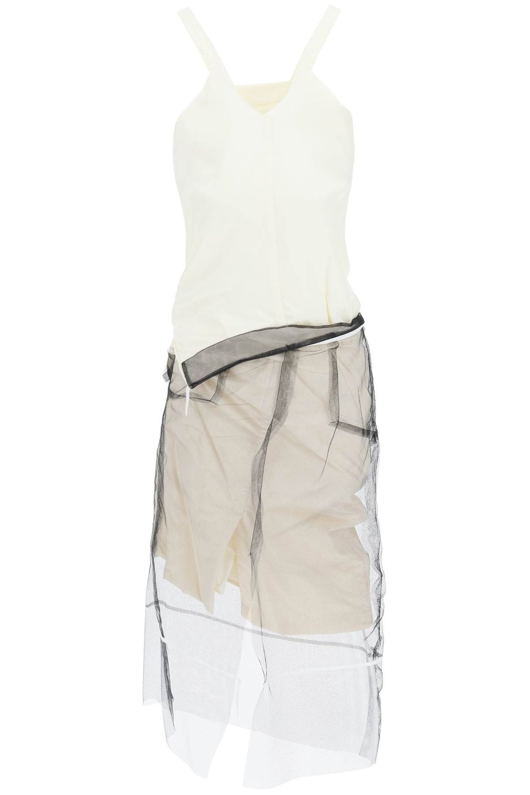 Maison Margiela Tulle Detailed Midi Dress