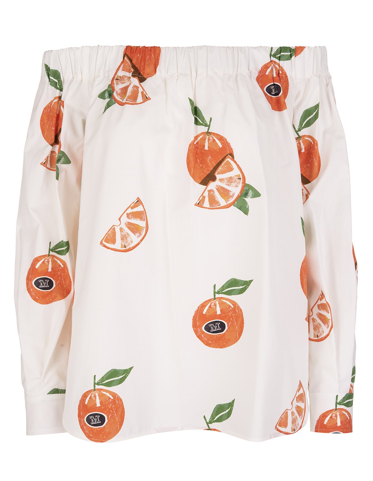 Max Mara Curacao Printed Off-Shoulder Top