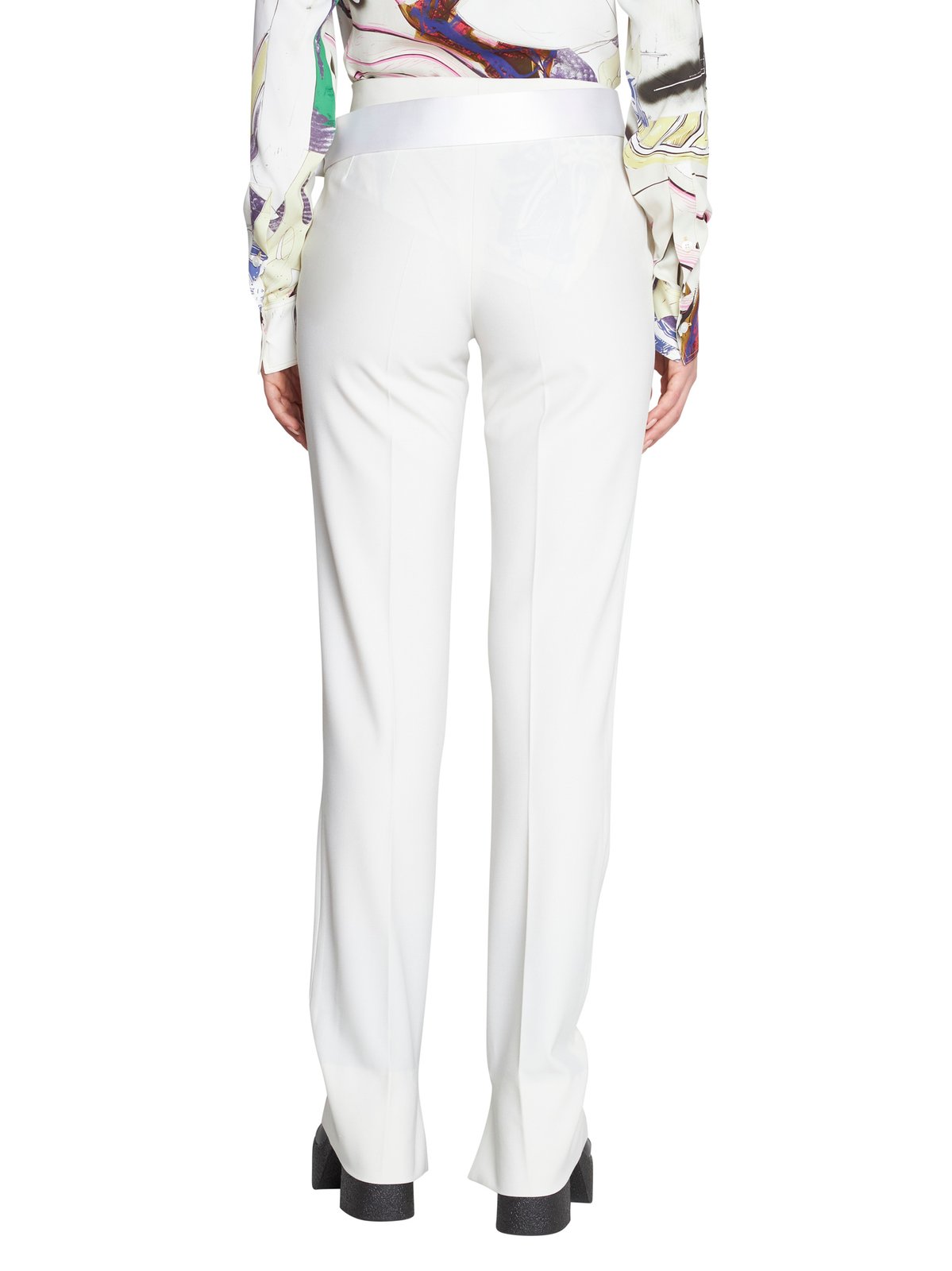 Stella McCartney Satin-Waistband Slit-Detailed Trousers