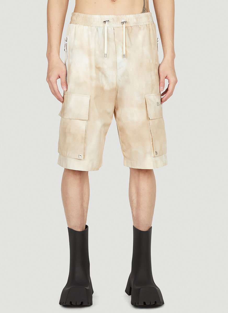 Balmain Faded Effect Drawstring Cargo Shorts