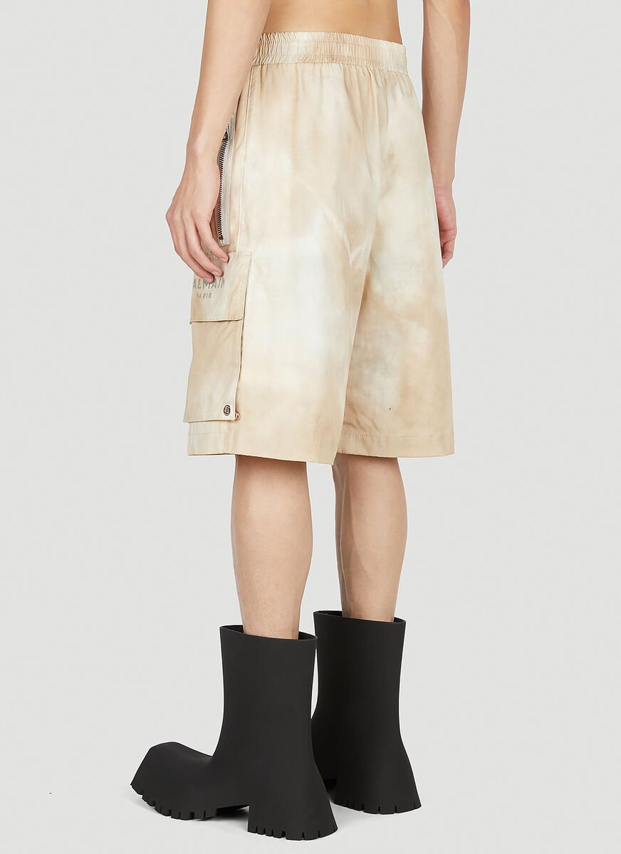 Balmain Faded Effect Drawstring Cargo Shorts