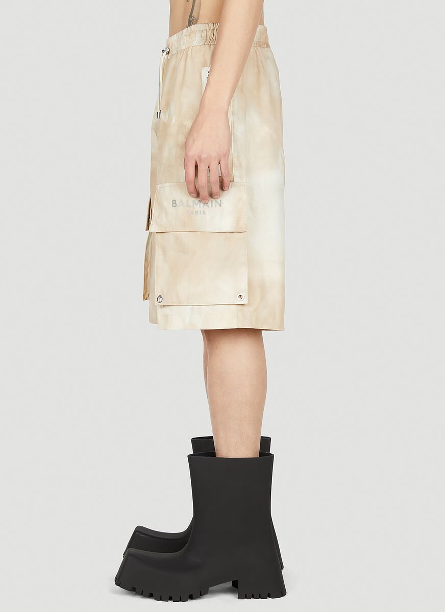 Balmain Faded Effect Drawstring Cargo Shorts