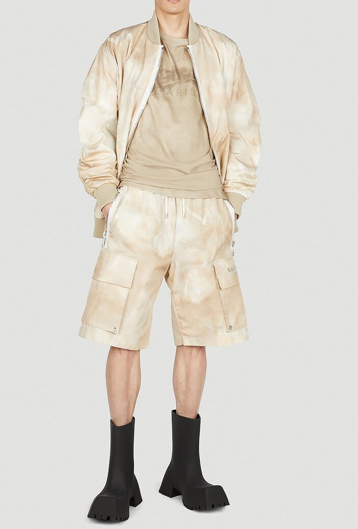 Balmain Faded Effect Drawstring Cargo Shorts