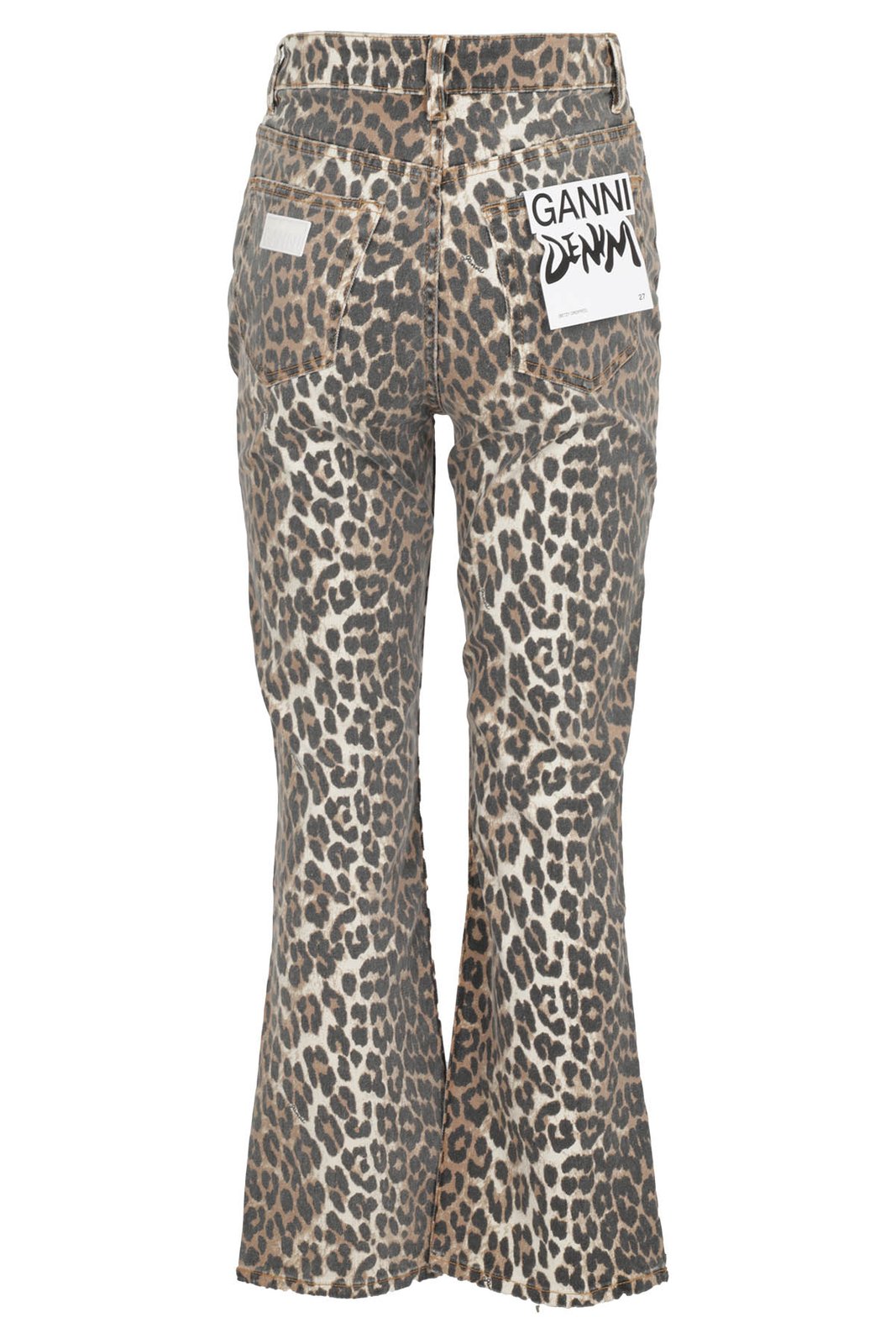 Ganni Leopard Printed Flared Jeans