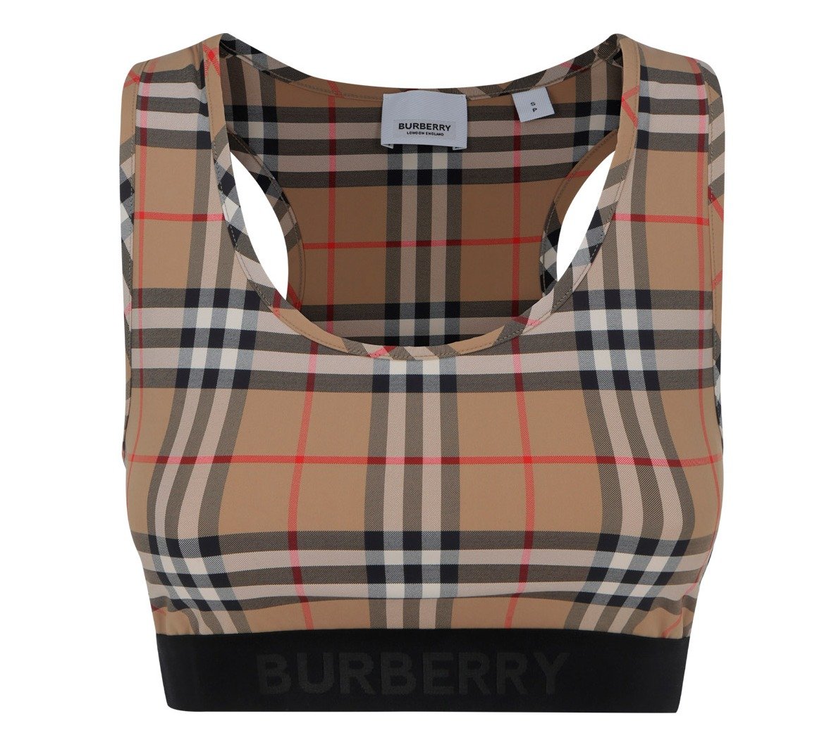 Burberry Logo Detailed Vintage Check Bra Top
