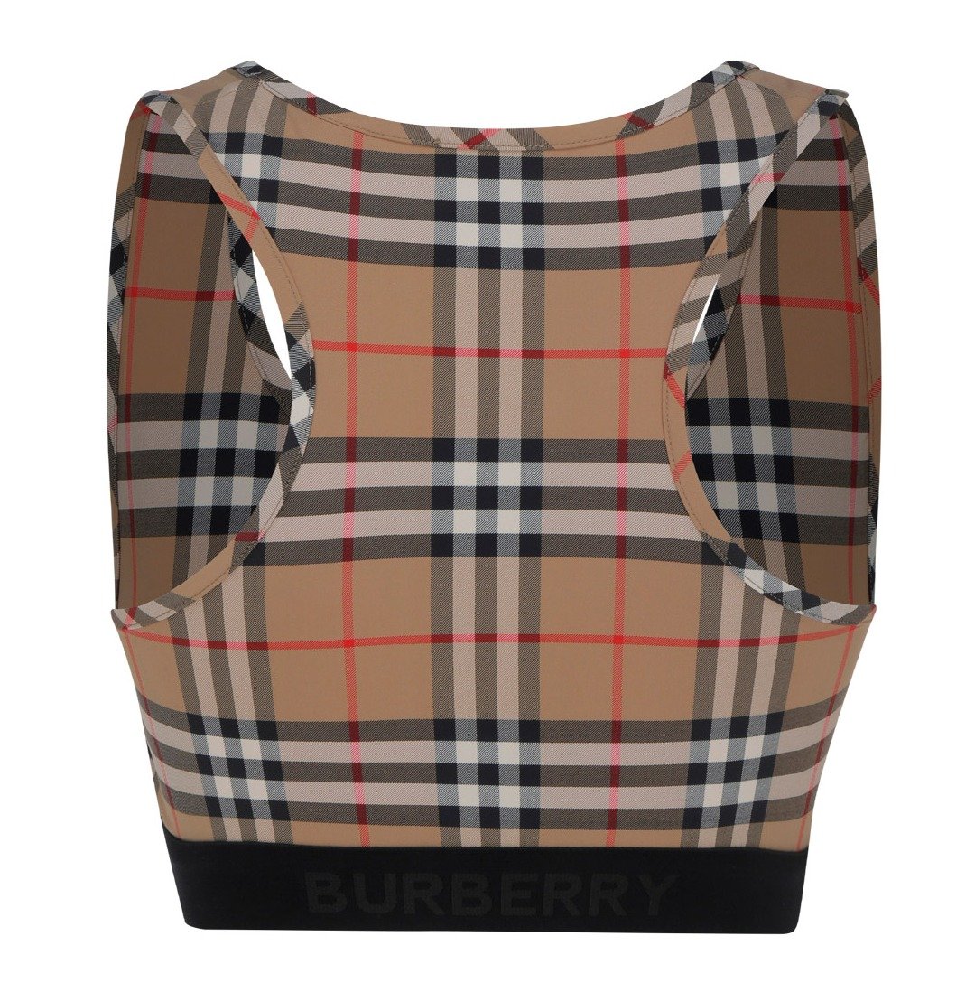 Burberry Logo Detailed Vintage Check Bra Top 3 Burberry Logo Detailed Vintage Check Bra Top