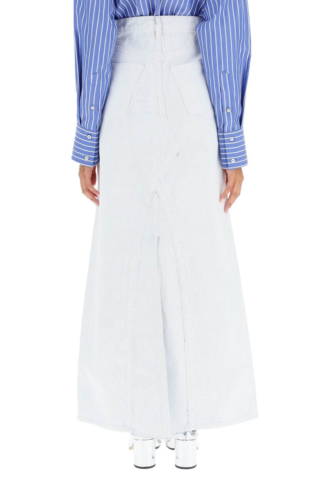 Maison Margiela Raw-Cut Hem Midi Skirt