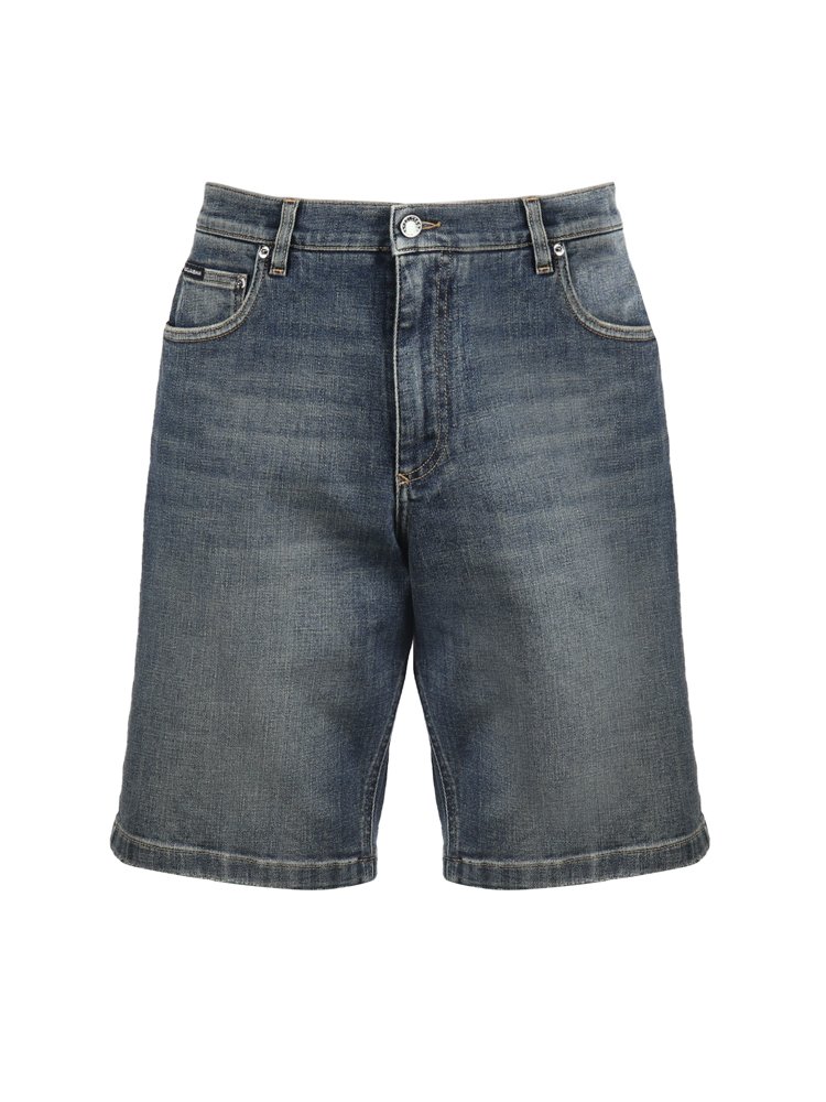 Dolce & Gabbana Logo Patch Straight Leg Shorts