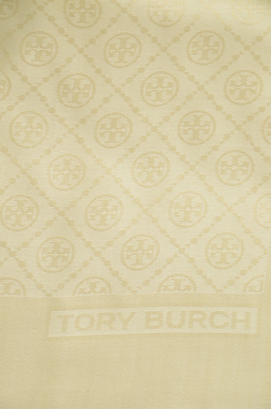 Tory Burch T Monogram Fringed Edge Scarf