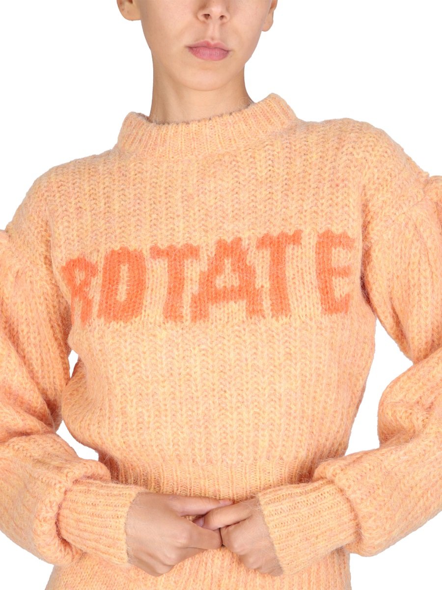 ROTATE Adley Logo Intarsia Knit Jumper