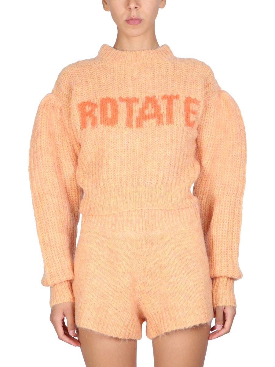 ROTATE Adley Logo Intarsia Knit Jumper