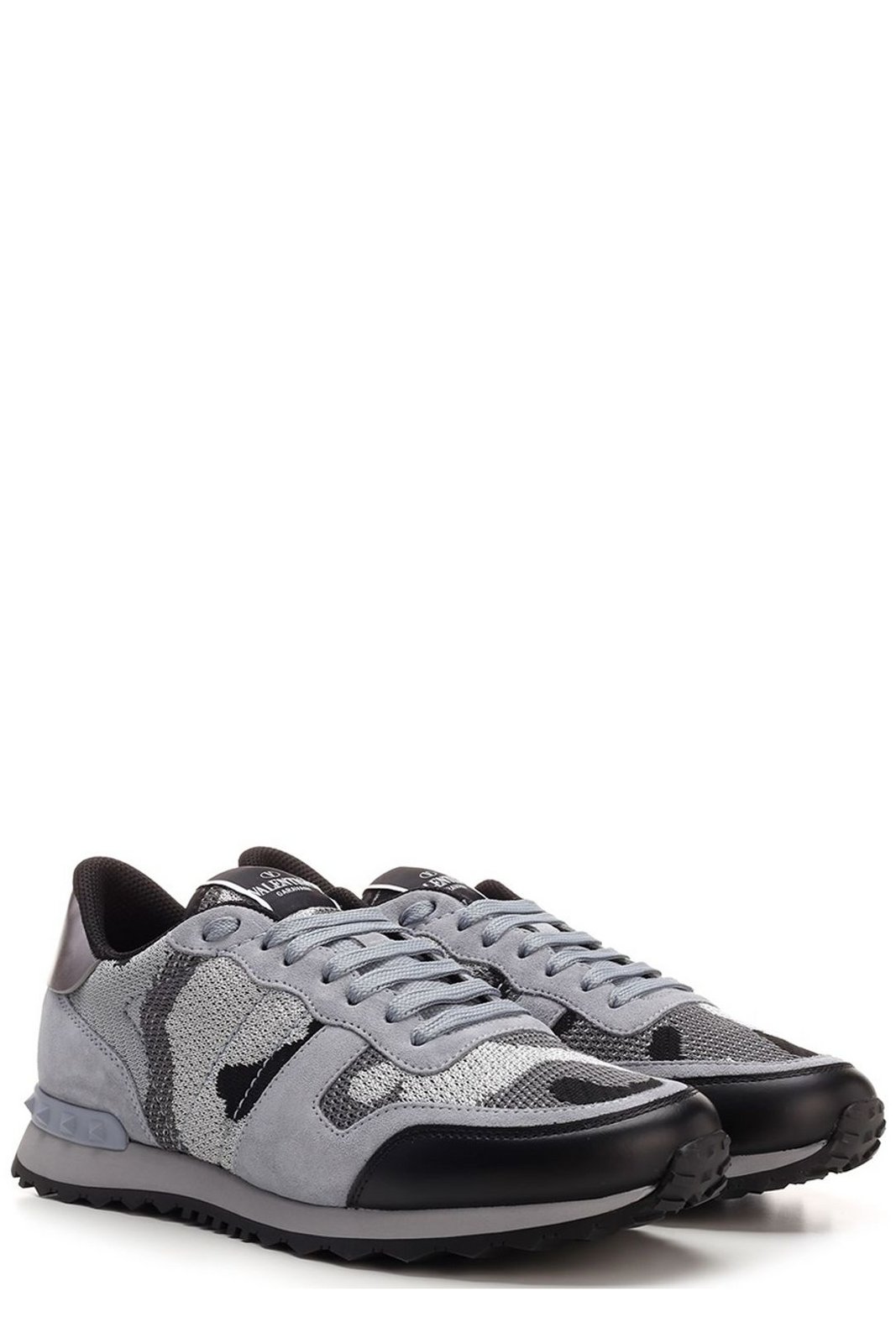 Valentino Garavani Camouflage Pattern Lace-Up Sneakers