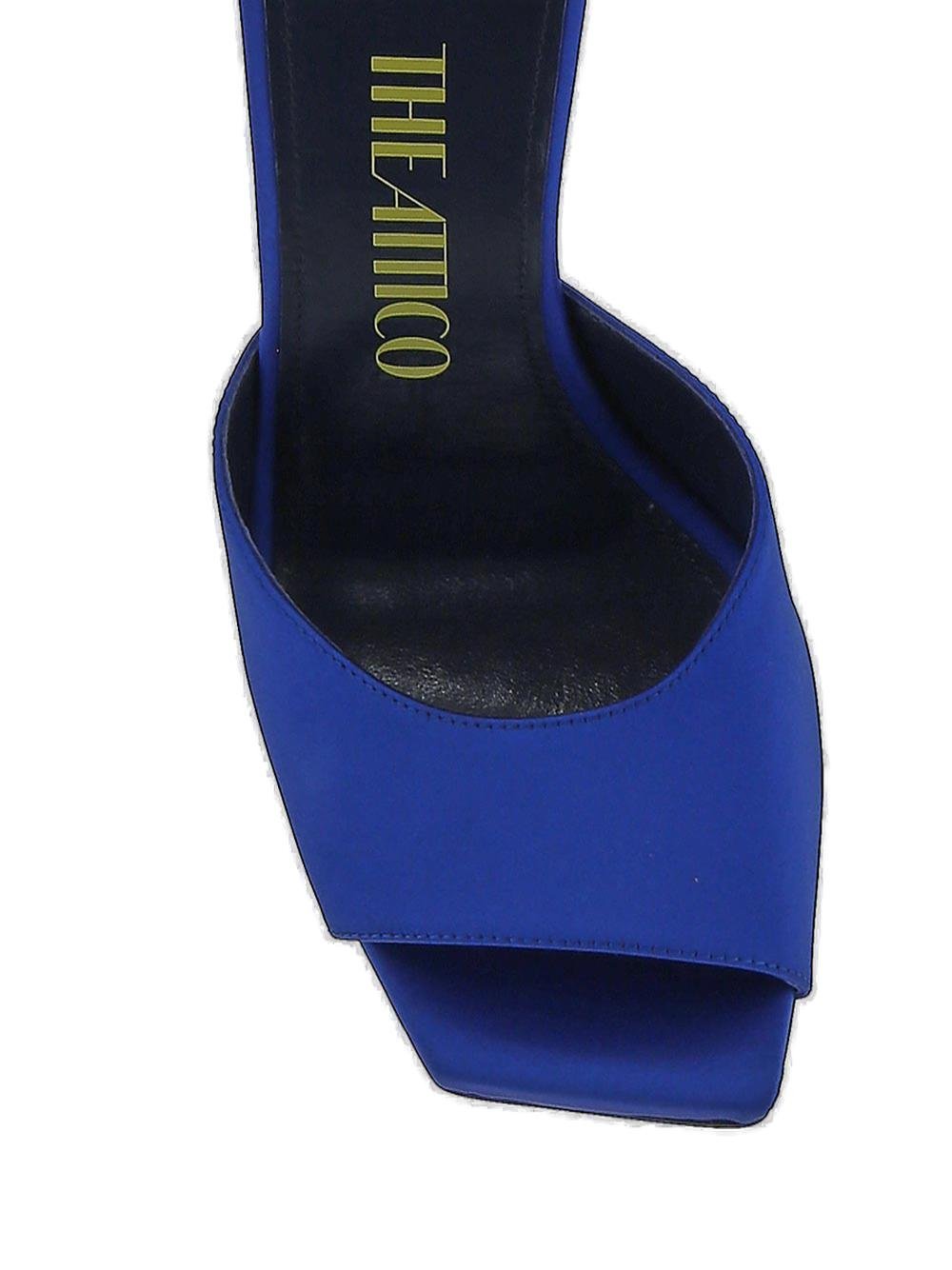 The Attico Crystal-Embellished Satin Mules