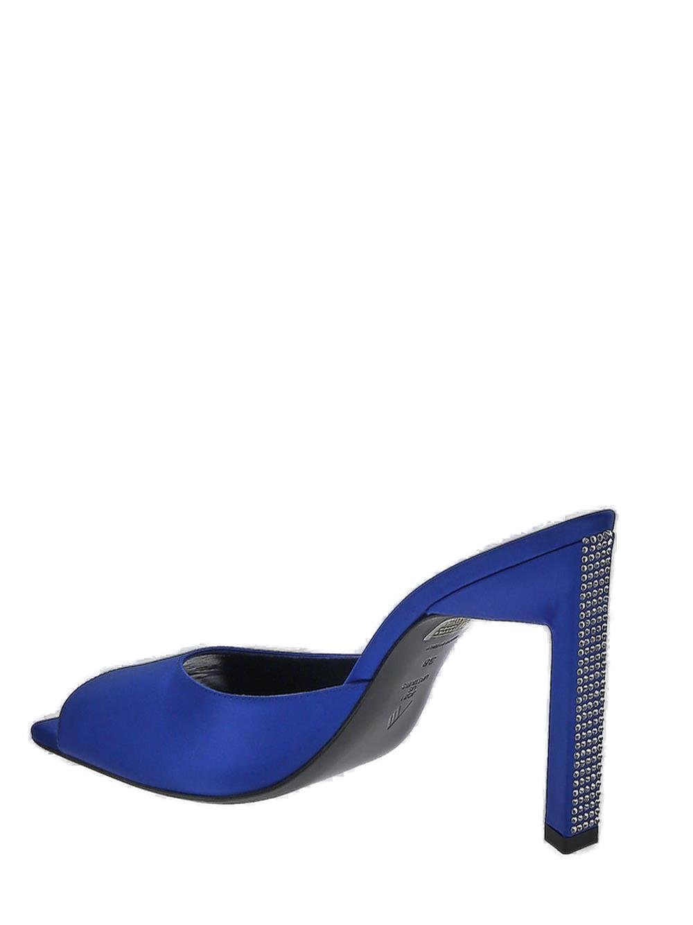 The Attico Crystal-Embellished Satin Mules 4 The Attico Crystal-Embellished Satin Mules