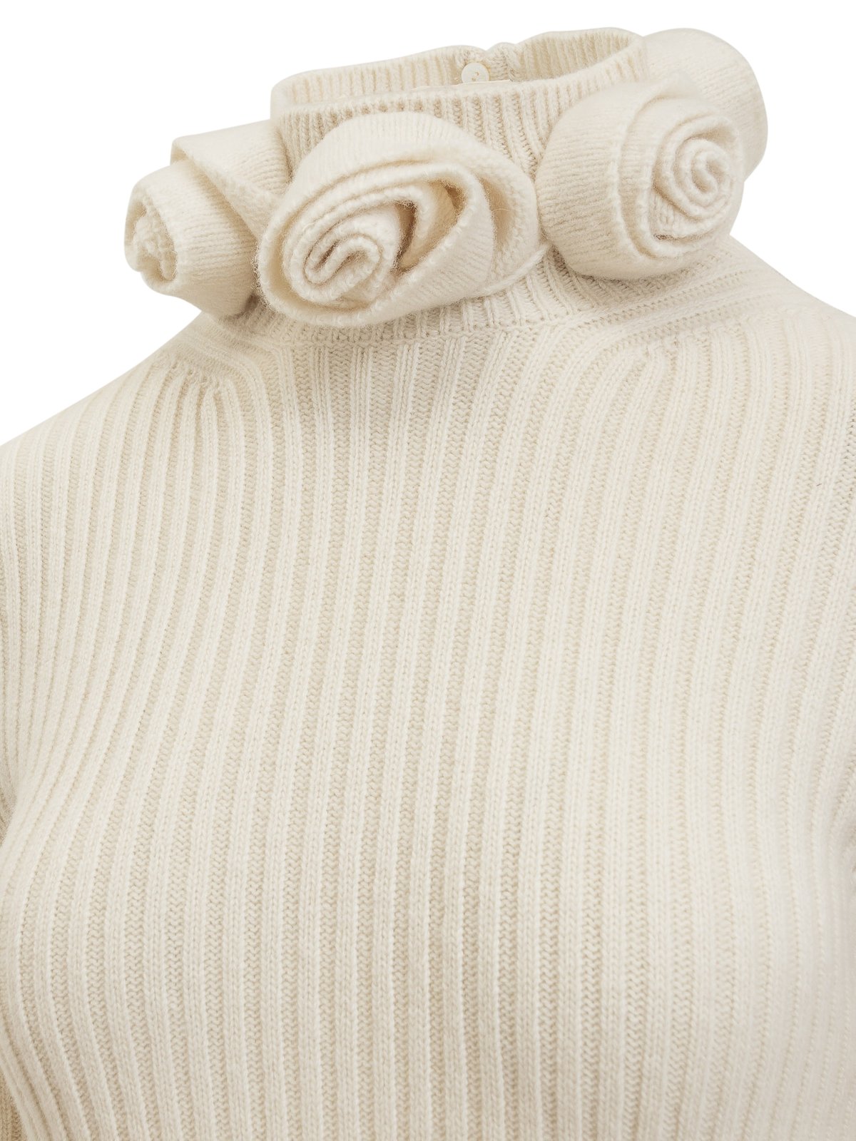 Blumarine Rose Detailed Knitted Mini Dress