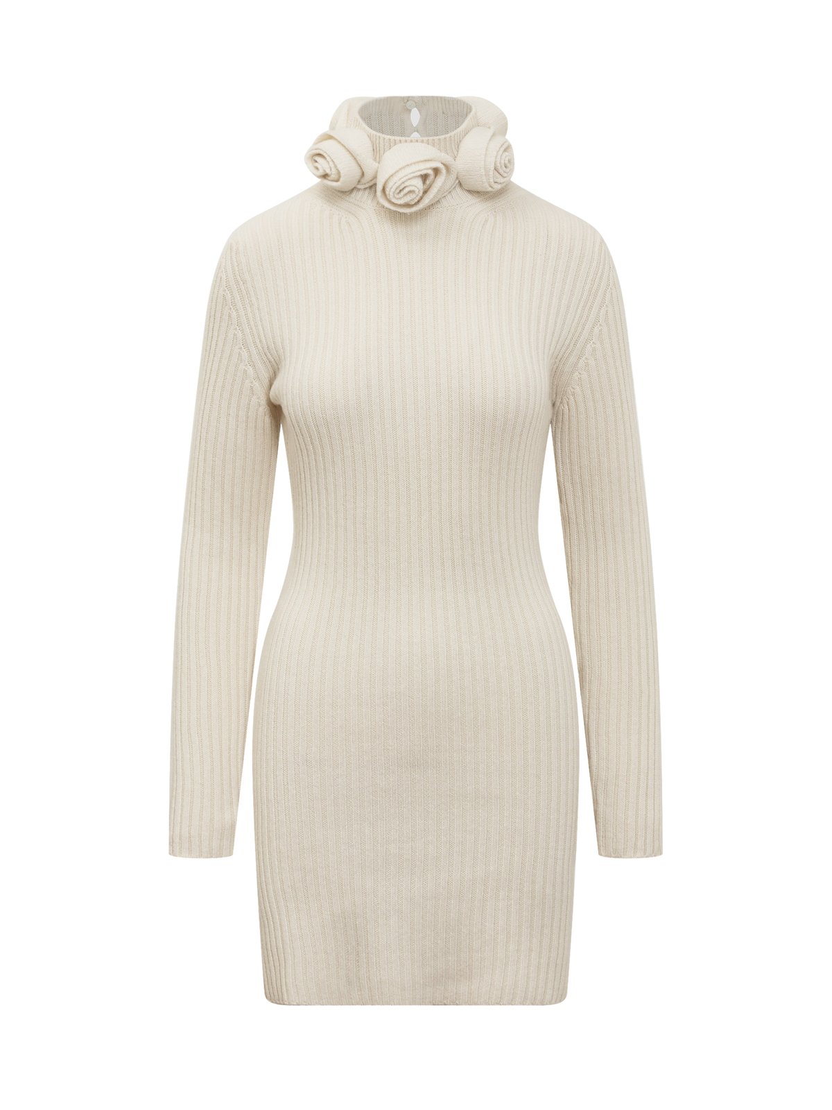 Blumarine Rose Detailed Knitted Mini Dress