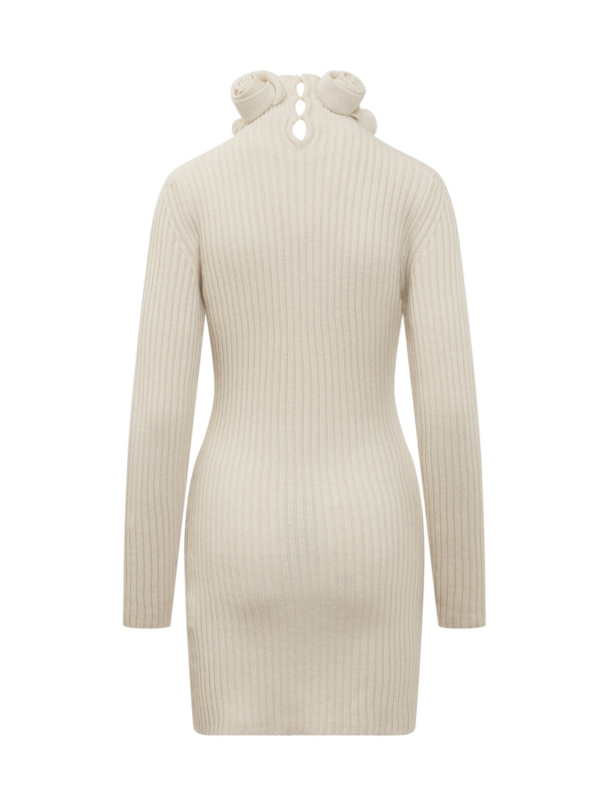 Blumarine Rose Detailed Knitted Mini Dress