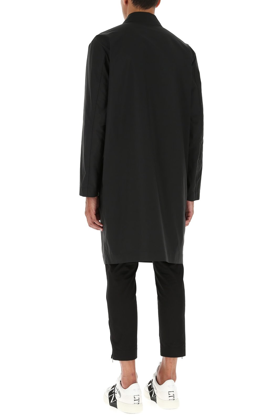 Valentino Logo Patch Single-Breasted Coat