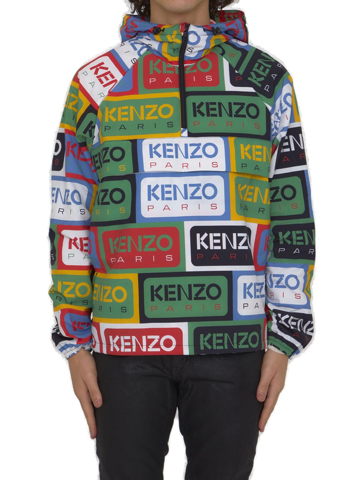 Kenzo Allover Logo Printed Half-Zipped Jacket 2 Kenzo Allover Logo Printed Half-Zipped Jacket