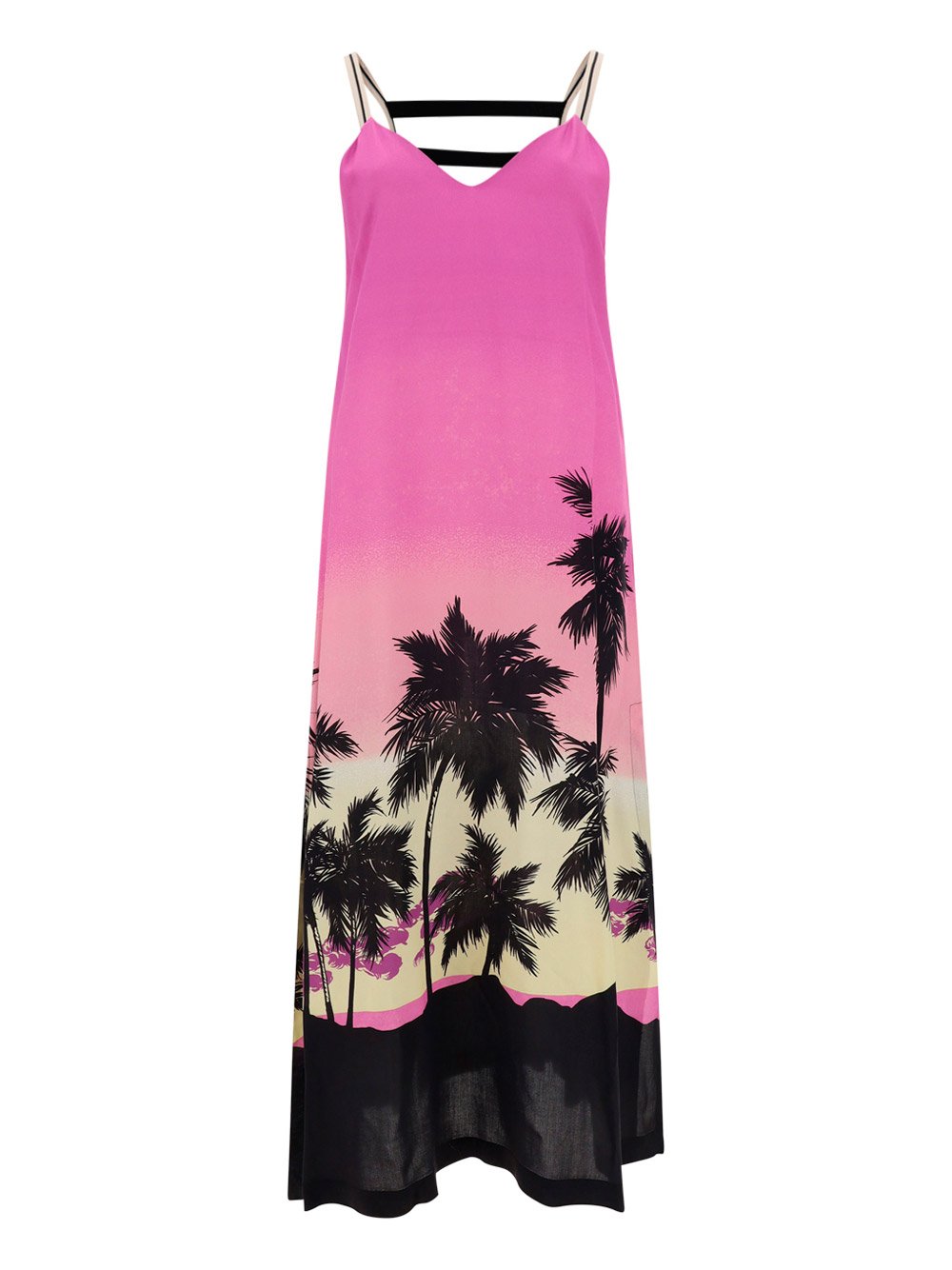 Palm Angels Sunset Graphic Printed Sleeveless Dress