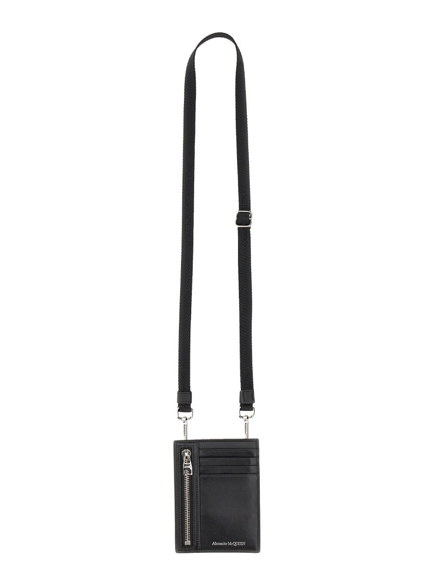 Alexander McQueen Logo-Embossed Neck-Strap Cardholder