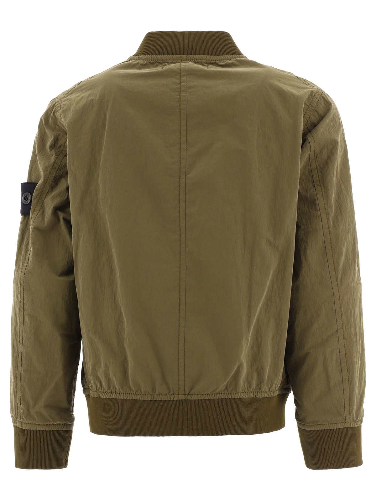 Stone Island Junior Logo Patch Zip-Up Bomber Jacket 3 Stone Island Junior Logo Patch Zip-Up Bomber Jacket