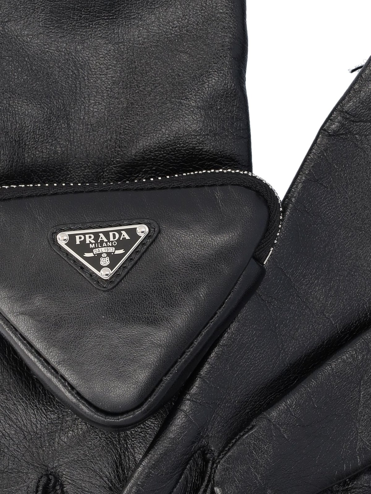 Prada Logo Pouch-Detailed Gloves
