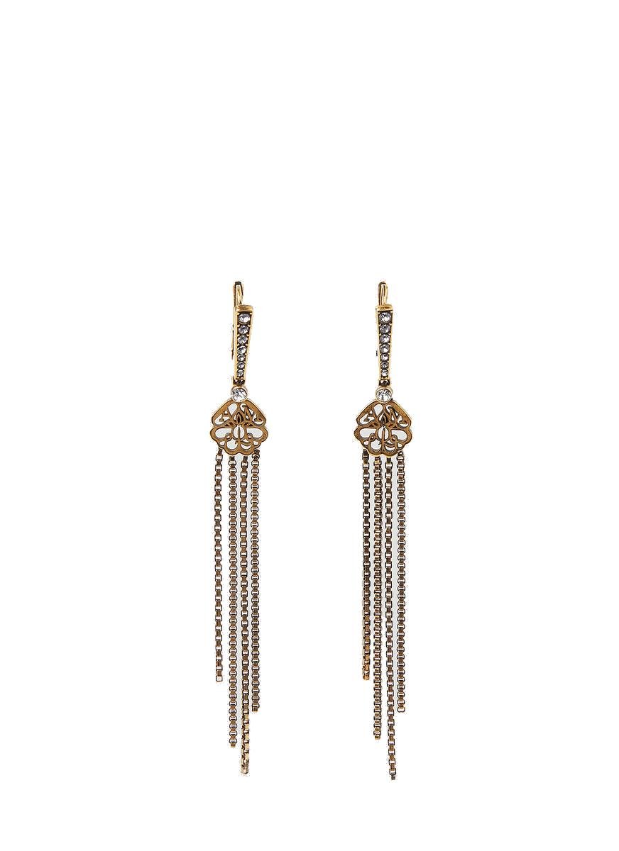 Alexander McQueen Embellished Chain Drop Earrings