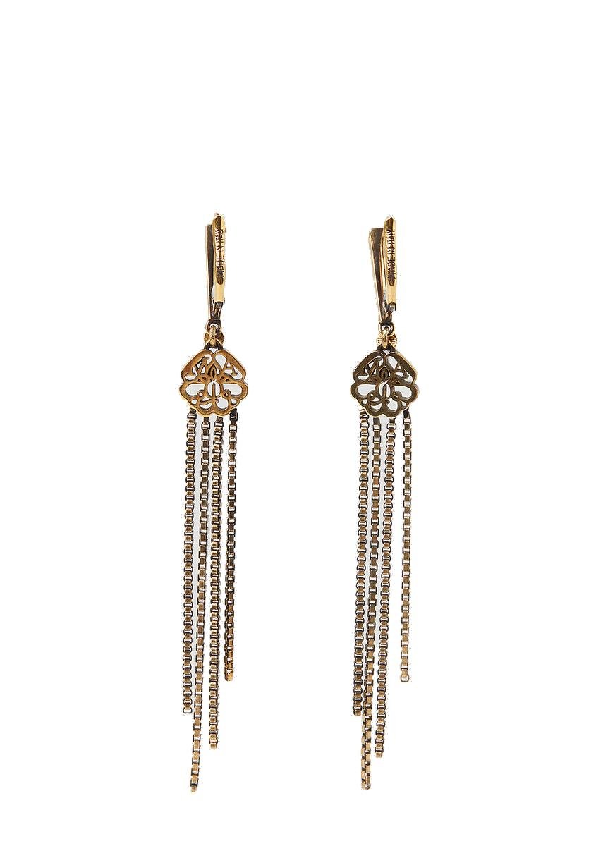 Alexander McQueen Embellished Chain Drop Earrings