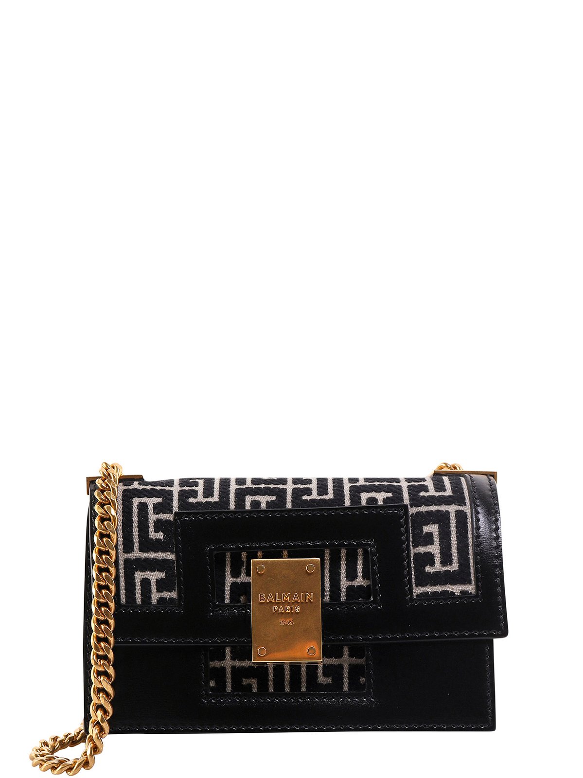 Balmain Monogram Logo Detailed Mini Shoulder Bag 2 Balmain Monogram Logo Detailed Mini Shoulder Bag
