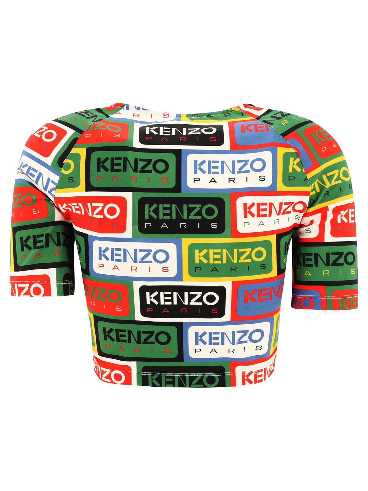 Kenzo All-Over Logo Printed Crewneck Crop Top 3 Kenzo All-Over Logo Printed Crewneck Crop Top