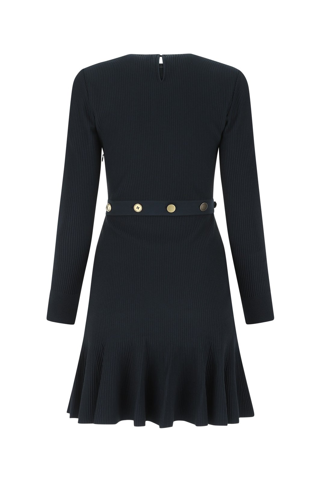 Alexander McQueen Pleated Ribbed Knit Dress