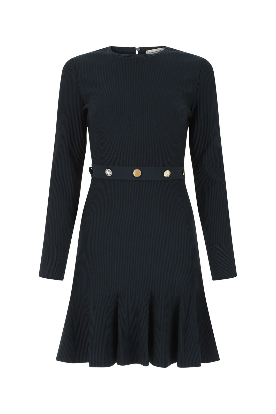 Alexander McQueen Pleated Ribbed Knit Dress
