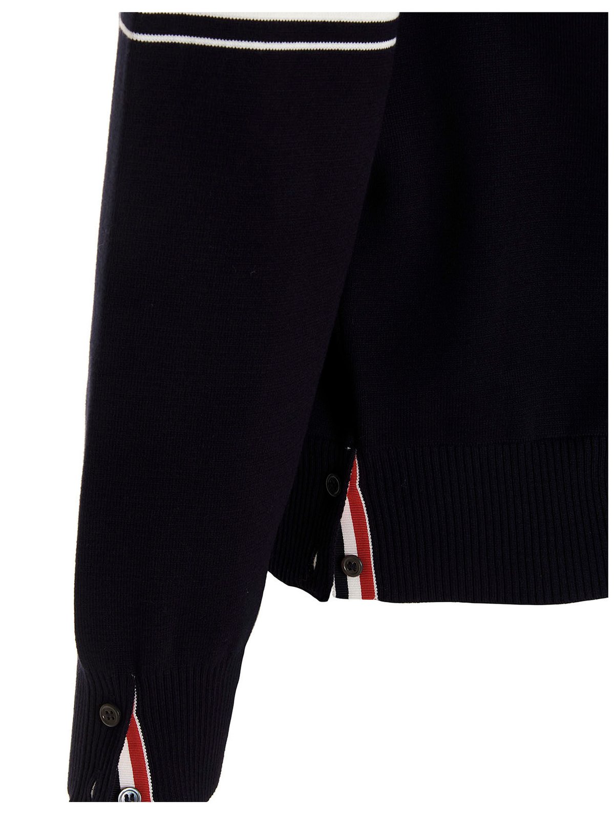 Thom Browne Stripe Detailed V-Neck Cardigan