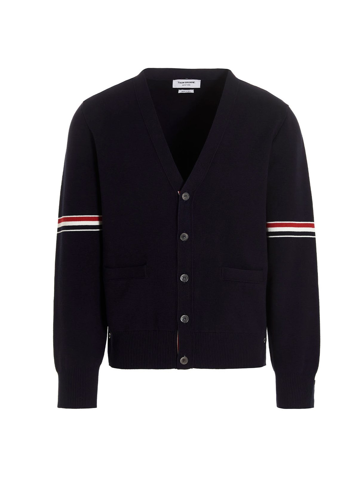 Thom Browne Stripe Detailed V-Neck Cardigan